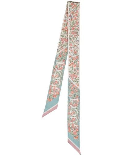 Gucci Floral Print Silk Neck Bow - Natural