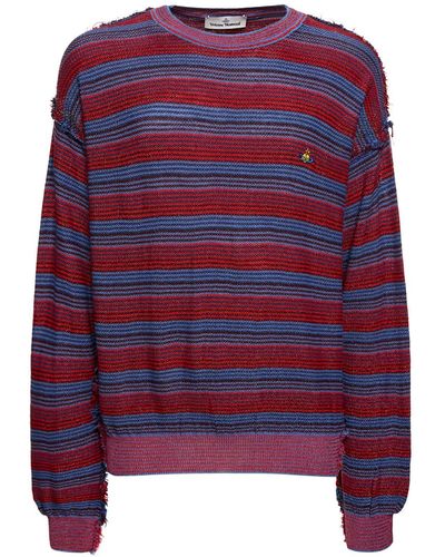 Vivienne Westwood Striped Wool & Silk Knit Sweater - Red