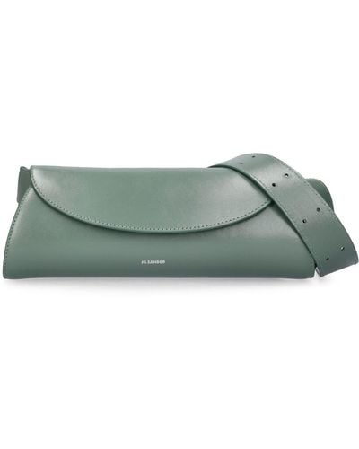 Jil Sander Small Cannolo Leather Shoulder Bag - Green
