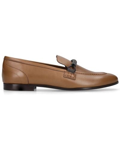 Brunello Cucinelli Mm Leather Loafers - Brown