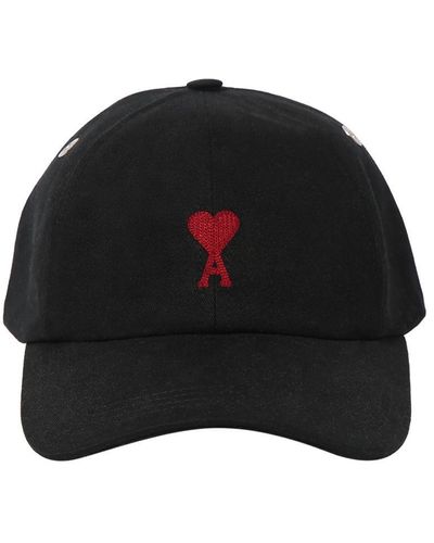 Ami Paris Adc Cotton Hat - Black
