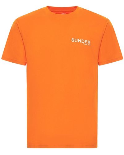 Sundek T-shirt Aus Baumwolljersey Mit Logodruck - Orange