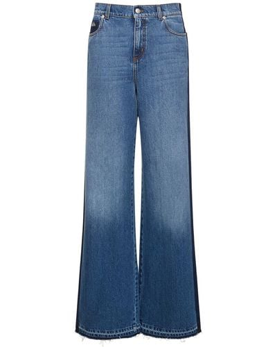 Alexander McQueen Jeans de denim de algodón - Azul