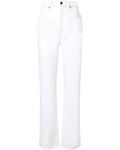 Khaite Danielle High Rise Straight Jeans - White