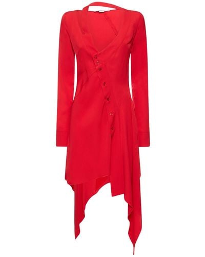 Stella McCartney Vestido asimétrico de viscosa - Rojo