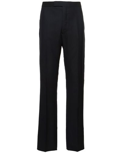 Thom Browne Wool Straight Trousers - Black
