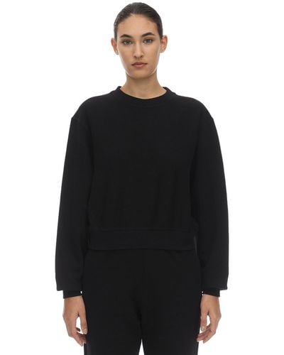 Reebok X Victoria Beckham Cropped Cotton Sweatshirt - Black