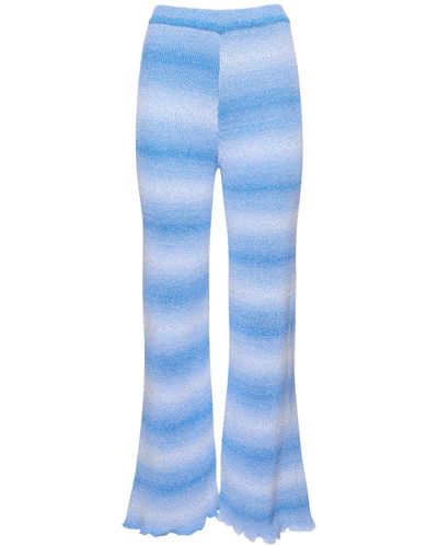 MSGM Cotton Blend Knit Pants - Blue