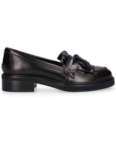 Aeyde 45mm Hohe Loafer Aus Leder "eryn" - Schwarz