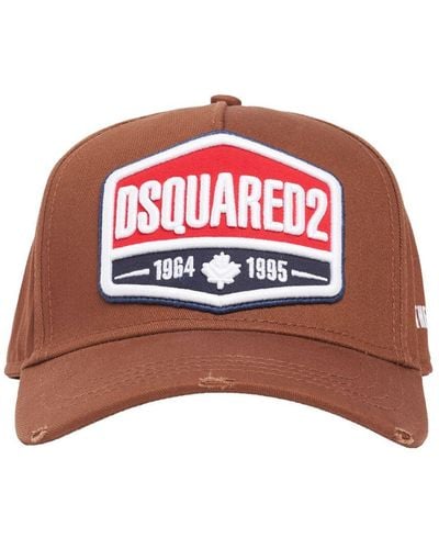 DSquared² Logo Patch Cotton Baseball Cap - Red