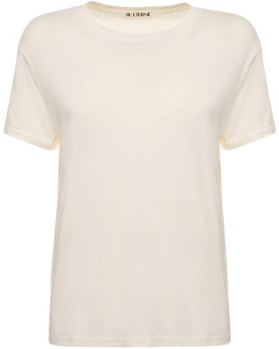 ÉTERNE Short Sleeve Cotton T-Shirt - Natural