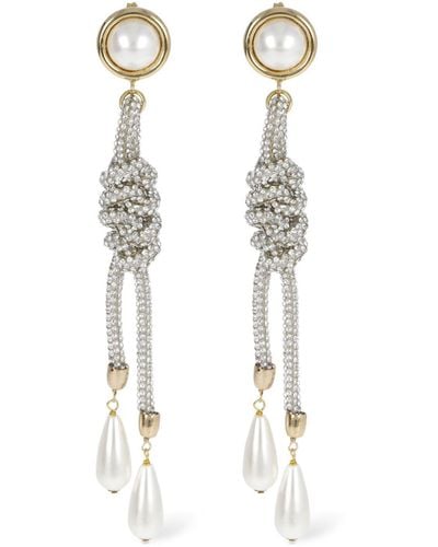 Rosantica Gaia Crystal & Faux Pearl Earrings - White
