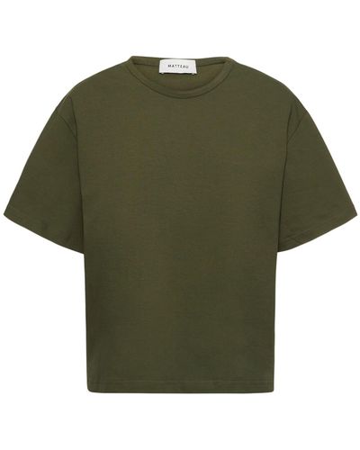 Matteau Circle Neck Jersey T-Shirt - Green