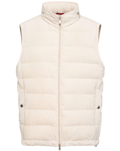 Brunello Cucinelli Gilet matelassé en velours côtelé - Neutre