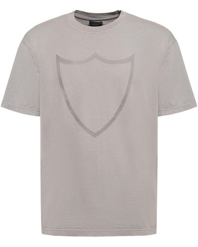 HTC Logo Print Cotton Jersey T-Shirt - Grey