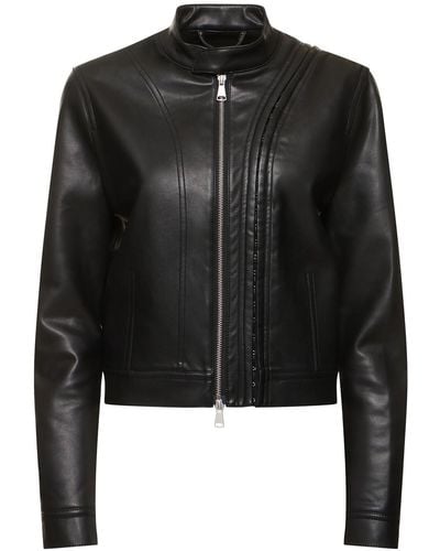 Y. Project Faux Leather Biker Jacket W/ Hooks - Black