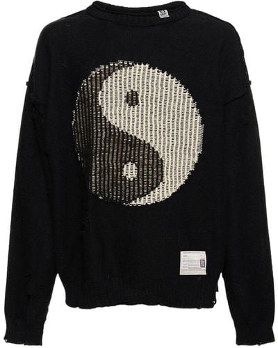Maison Mihara Yasuhiro Cotton Jacquard Crewneck Sweater - Black