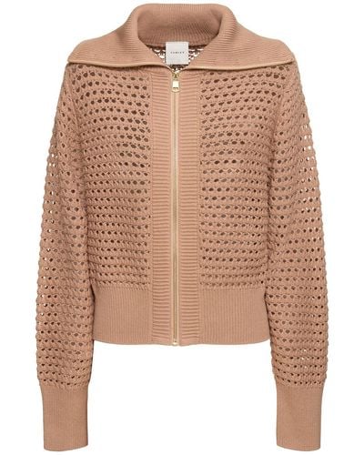 Varley Eloise Full Knit Zip Up Sweater - Natural