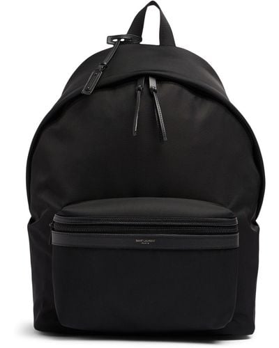 Saint Laurent Monogram Nylon & Leather Backpack - Black
