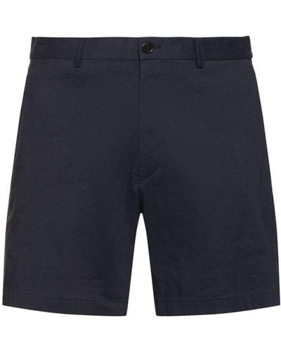 Theory Curtis Linen Blend Shorts - Blue