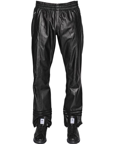 adidas Originals Straight Leather Pants - Black
