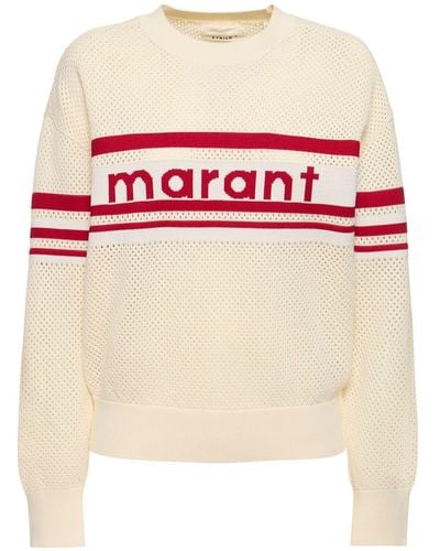 Isabel Marant Arwen Logo Cotton Blend Sweater - Pink