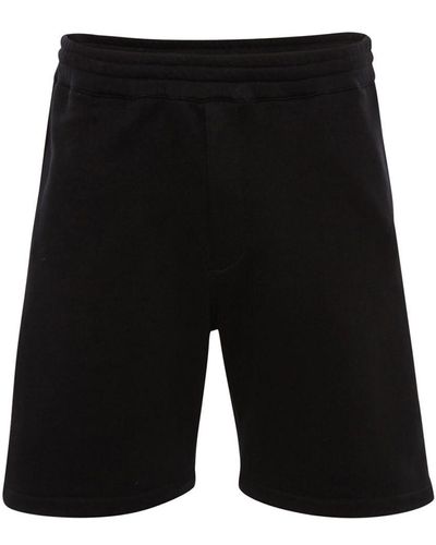 Alexander McQueen Pantalones Cortos De Algodón Con Cinta Con Logo - Negro