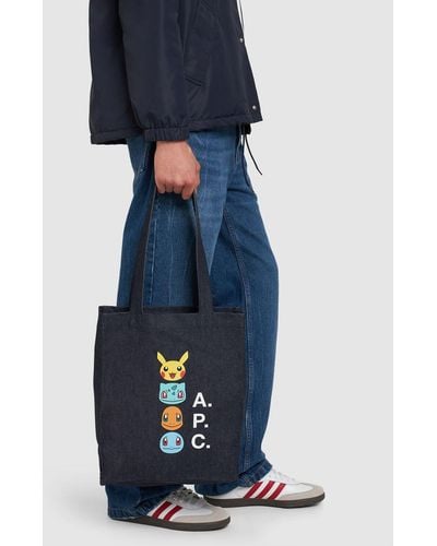 A.P.C. X Pokémon デニムトートバッグ - ブルー