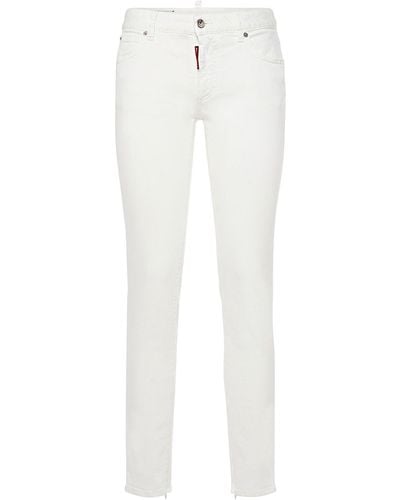 DSquared² Jeans skinny vita bassa twiggy in denim - Bianco