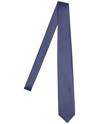 Tom Ford Cravate en sergé de soie unie 8 cm - Bleu