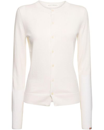 Extreme Cashmere A Little Bit Cotton & Cashmere Cardigan - White