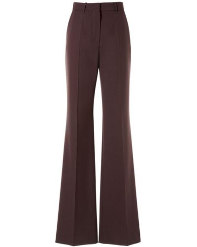Sportmax Oxalis Stretch Wool Straight Trousers - Brown