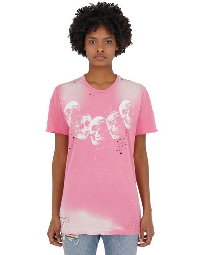 DOMREBEL Camiseta De Algodón Jersey Estampada - Rosa