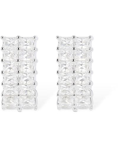 Apm Monaco Festival Double Row Crystal Earrings - White