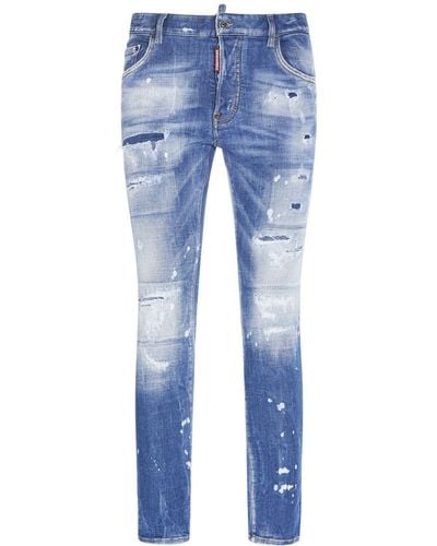 DSquared² Super Twinky Stretch Cotton Denim Jeans - Blue