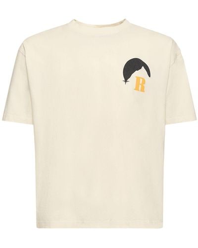 Rhude Moonlight Cotton T-Shirt - Natural