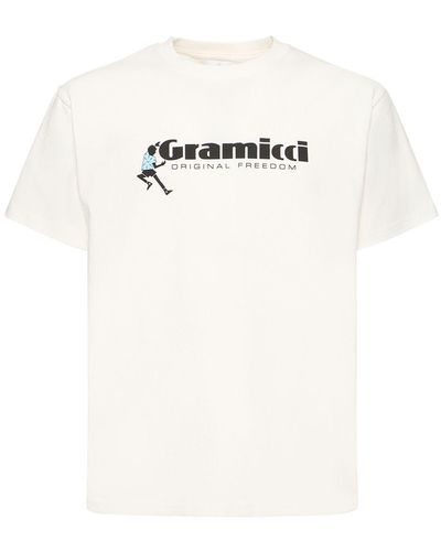 Gramicci Dancing Man Printed Cotton T-shirt - White