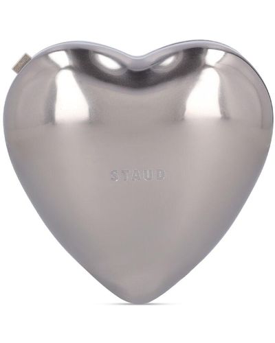 STAUD Pochette en forme de cœur en métal - Gris