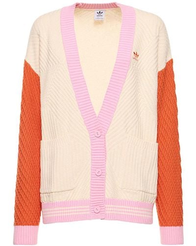 adidas Originals Knit Colour Block Cardigan - Pink