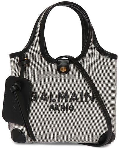Balmain Mini B-army Canvas Logo Bag - Black