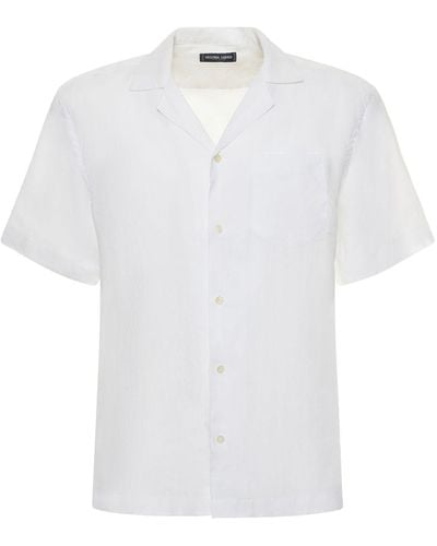 Frescobol Carioca Angelo リネンボウリングシャツ - ホワイト