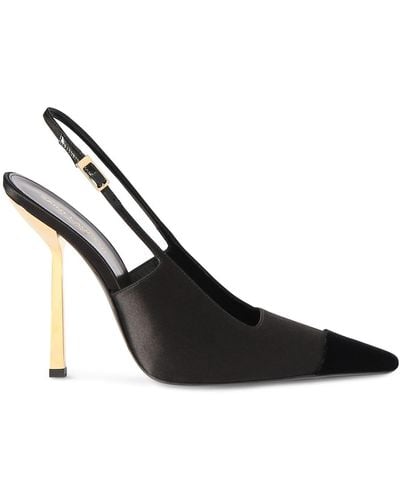 Saint Laurent 115Mm Ines Viscose Blend Court Shoes - Black