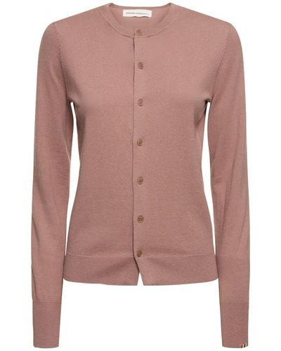 Extreme Cashmere A Little Bit Cotton & Cashmere Cardigan - Pink