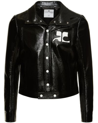 Courreges Vinyljacke - Schwarz