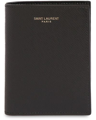 Saint Laurent Leather Card Wallet - Black