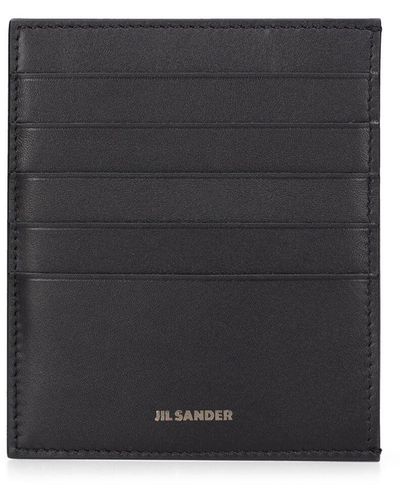 Jil Sander Logo Leather Card Holder - Black