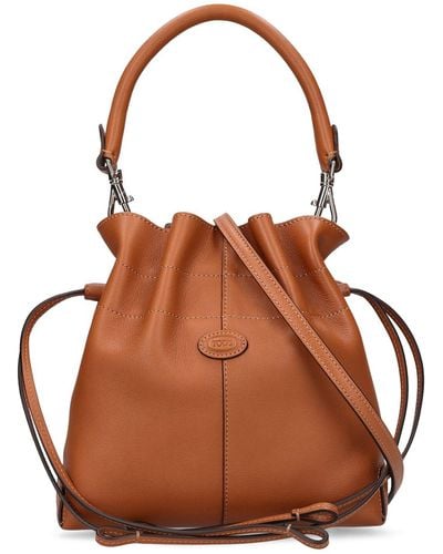 Tod's Borsa a secchiello mini dbs in pelle - Marrone