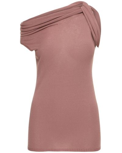 Rick Owens Twisted Jersey Sleeveless Top - Pink
