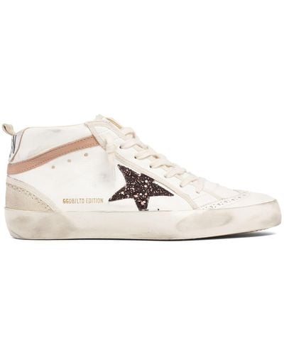 Golden Goose 20mm Mid Star Napa Leather Sneakers - Natural