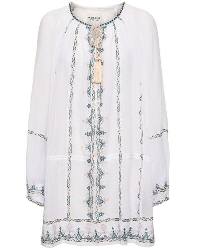 Isabel Marant Vestido corto de algodón - Blanco
